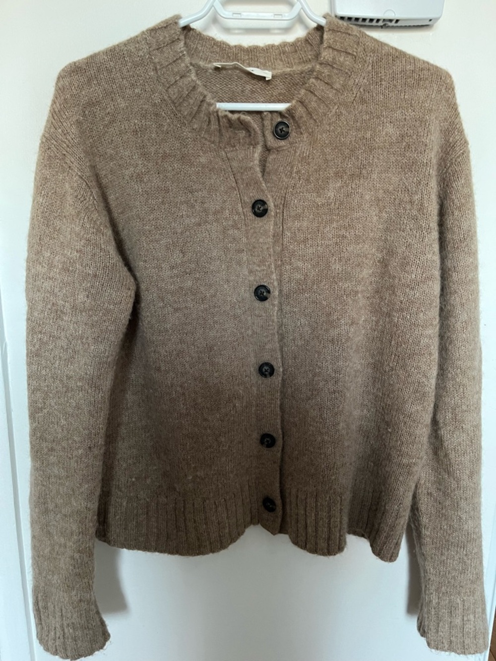 Everlane Button-Front Knit Cardigan in Light Brown